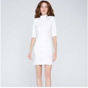 Alice + Olivia short sleeve mock neck shift dress
